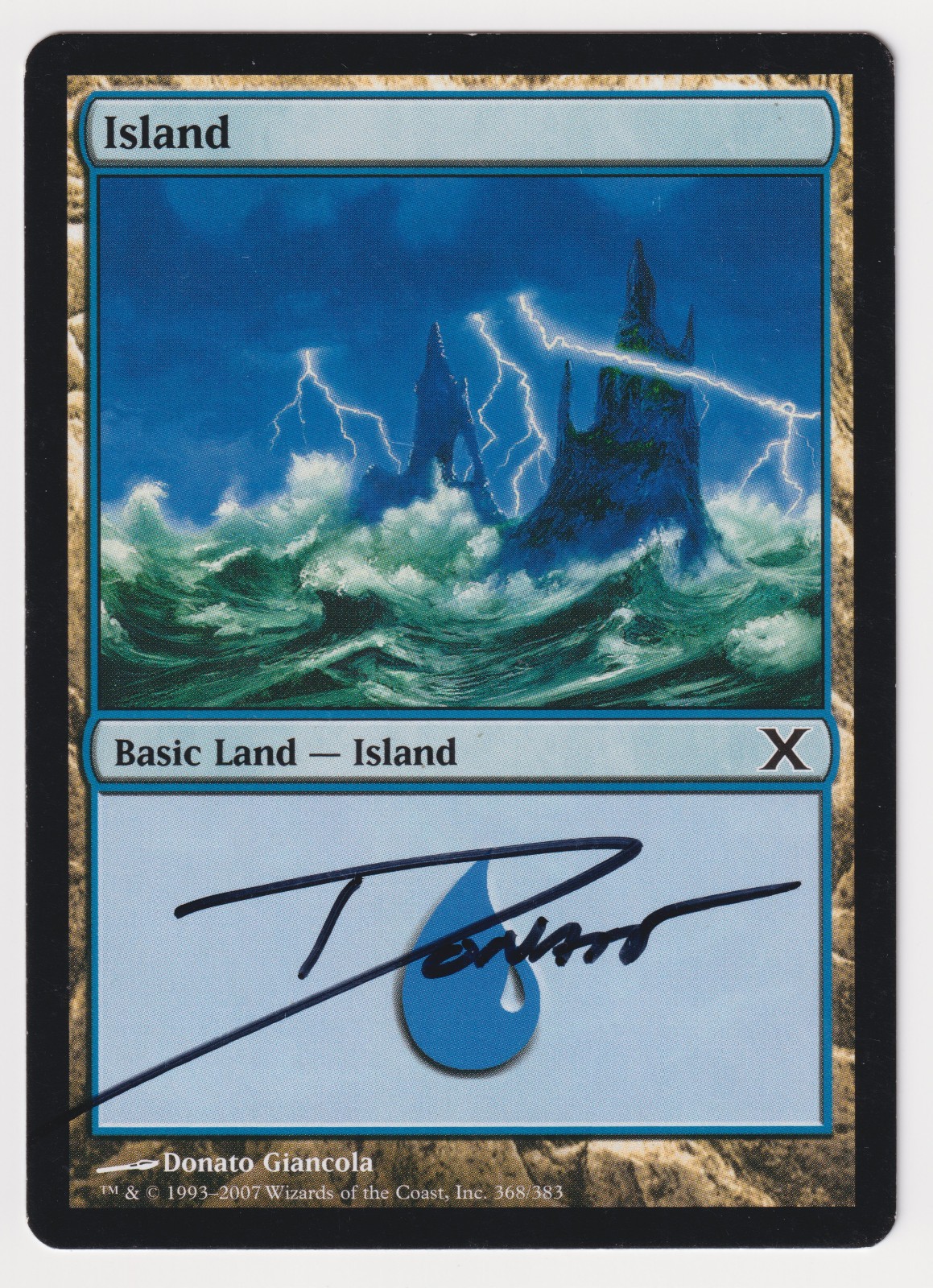 Signed Island #368 MP 10th Edition Tenth Artist Donato Giancola 2007 MTG Magic!