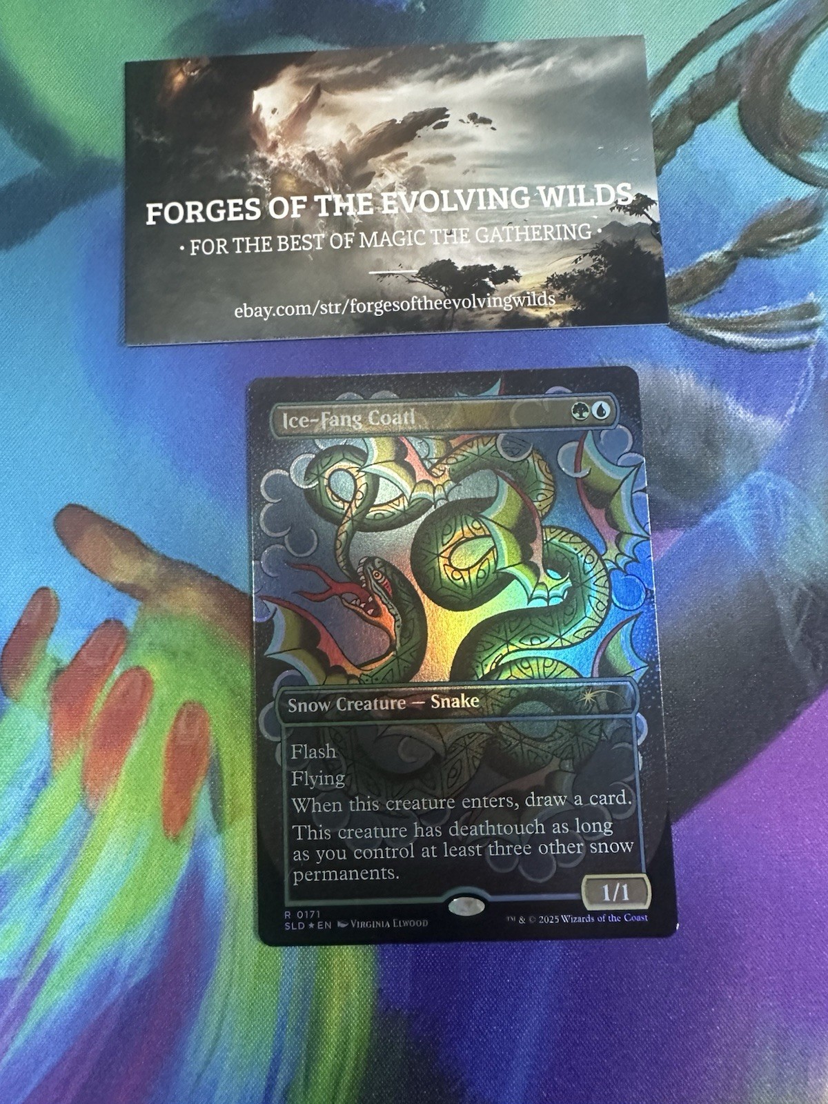 Ice-Fang Coatl Foil 0171 Inked Secret Lair Two Scoops Virginia Elwood