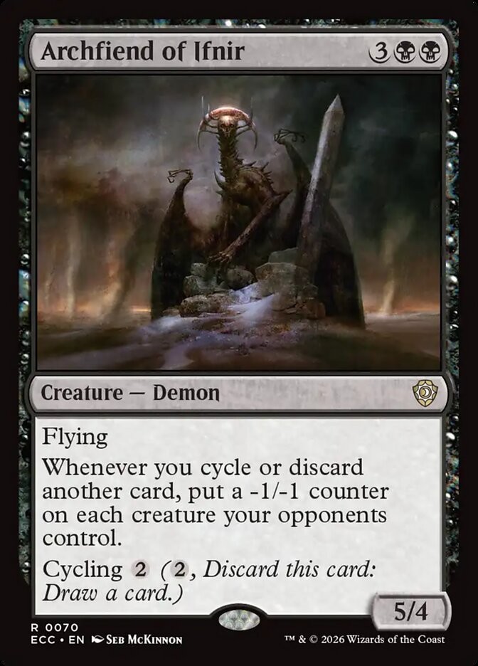 Archfiend of Ifnir 70 NM Lorwyn Eclipsed Commander MTG