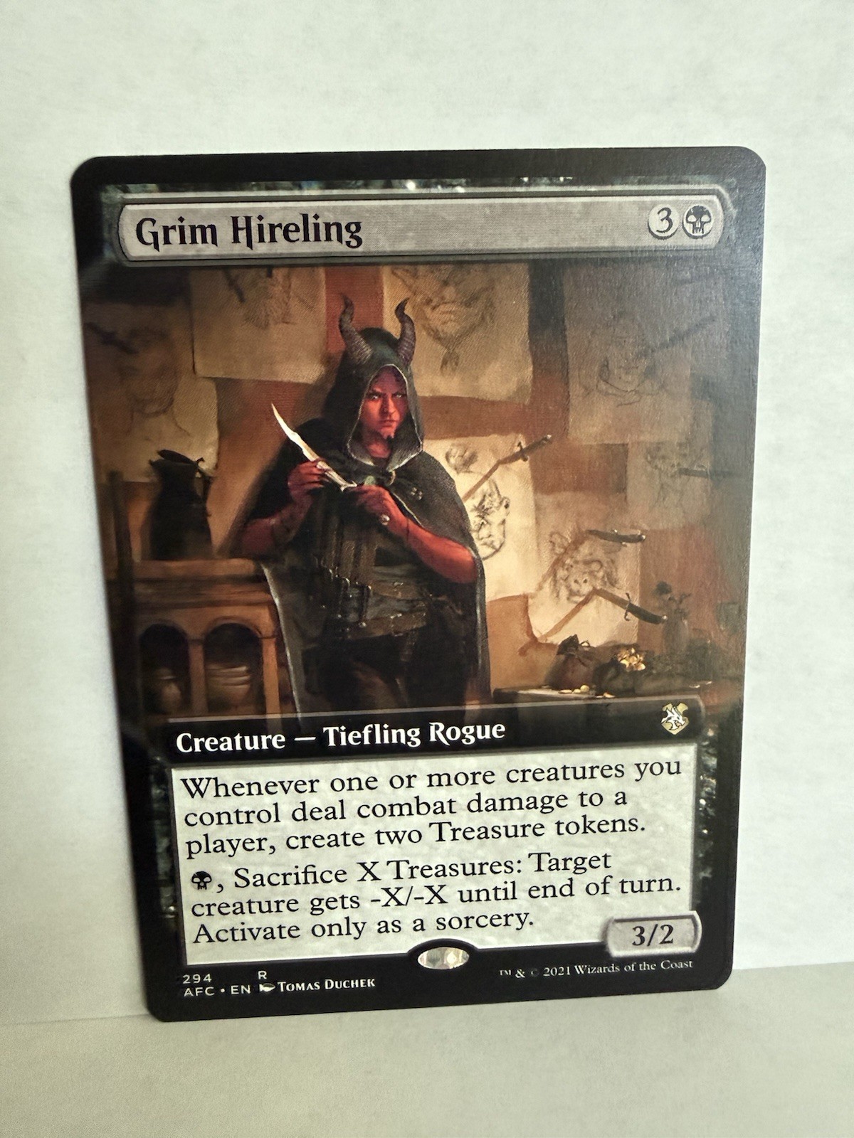 Grim Hireling Extended Art 294 Adventures in the Forgotten Realms MTG NM