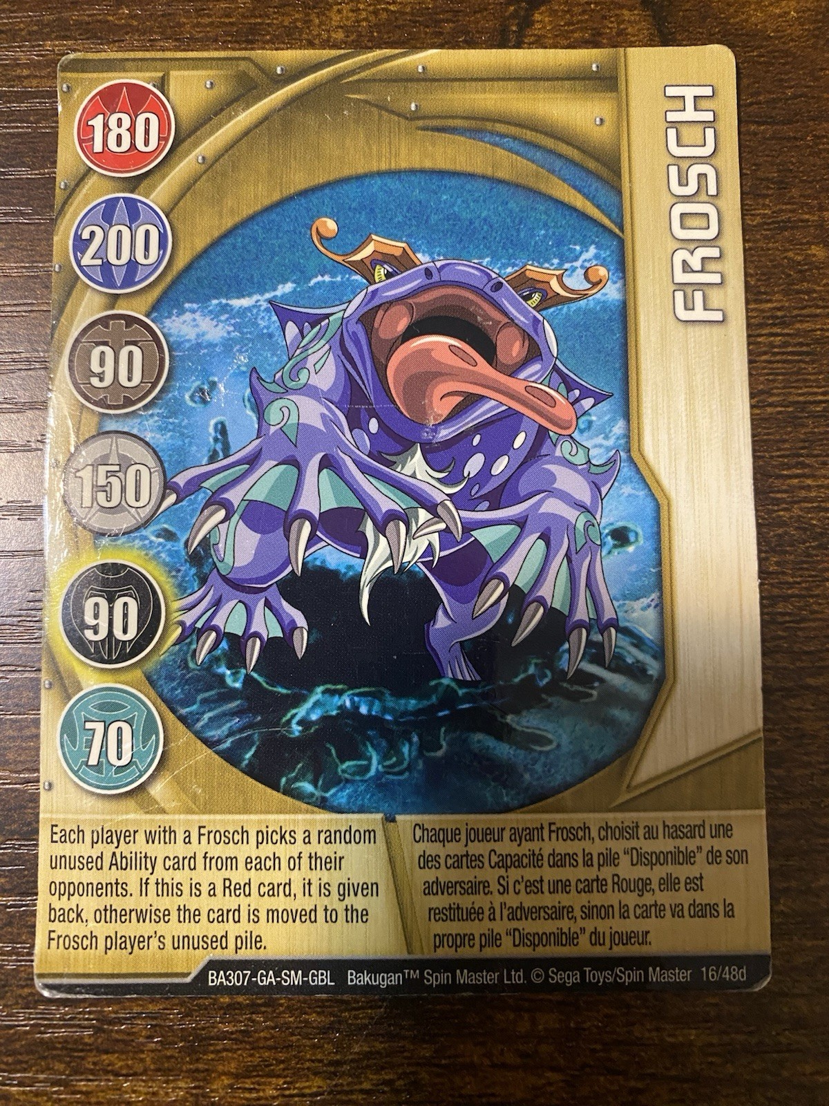 Bakugan Card – Frosch – Gold Gate Card – BA307 – 16/48d – 2008