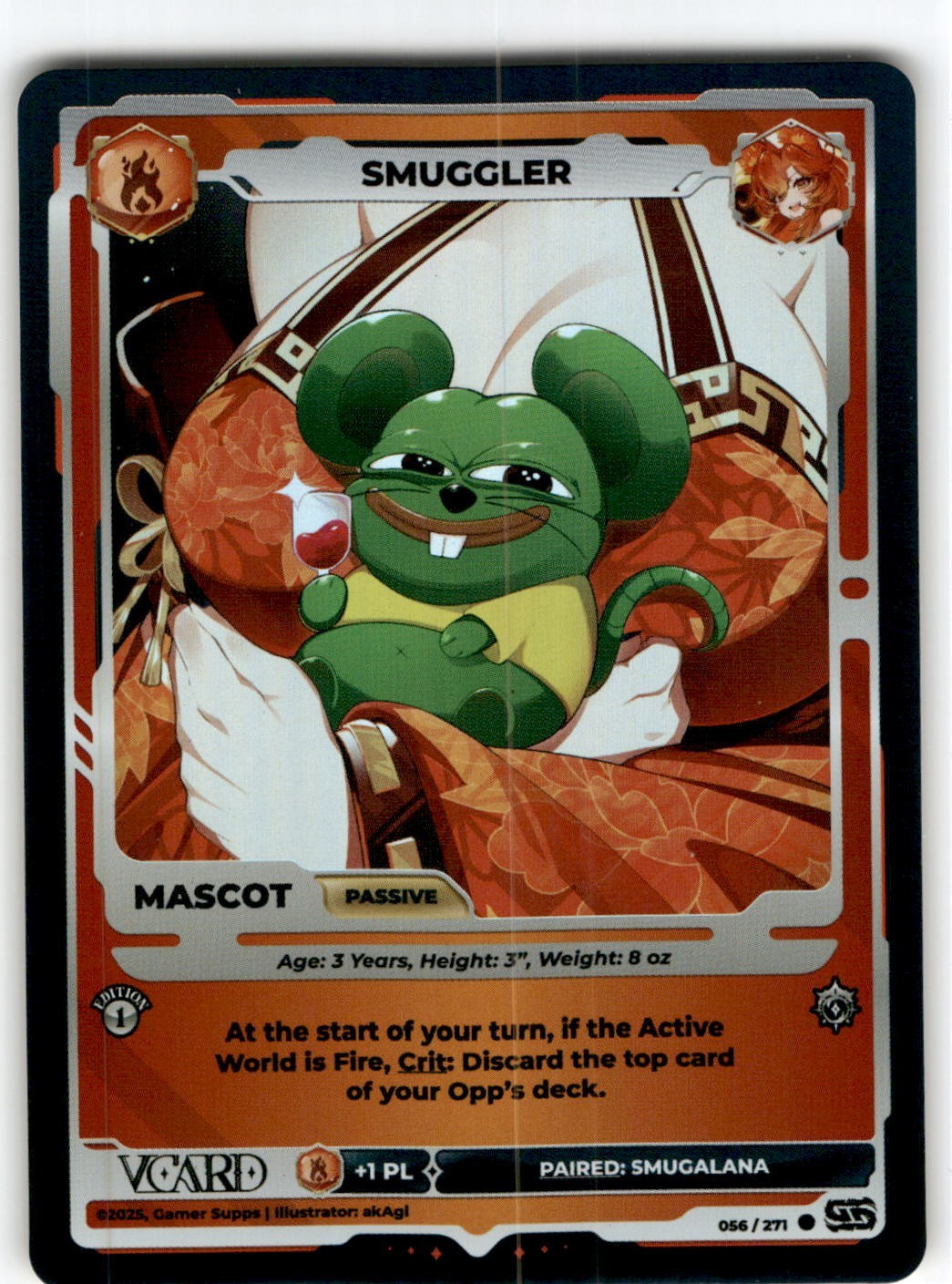 VCard Divine Chaos First Edition Mascot Holo Foil Smuggler