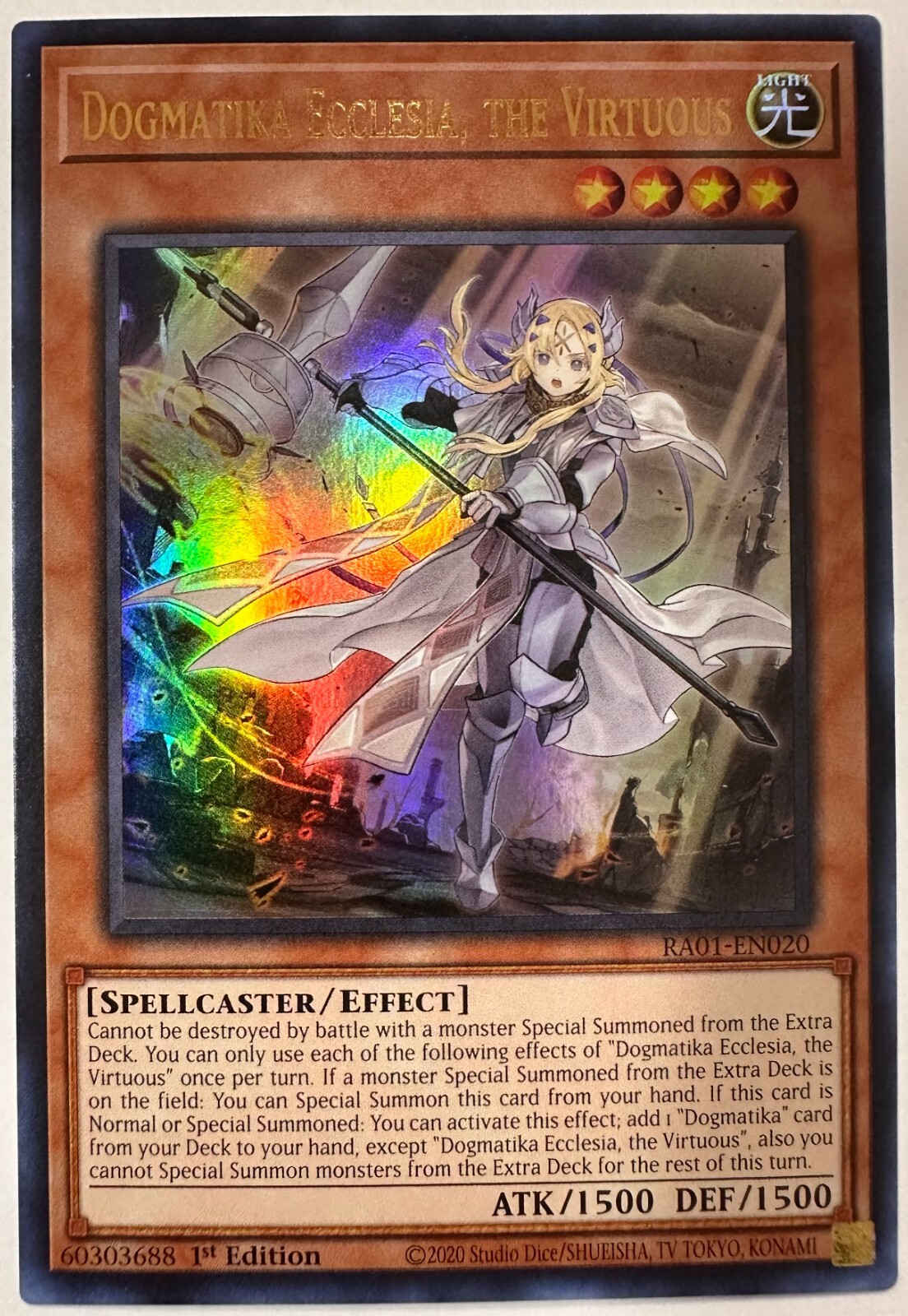 Yugioh! – Dogmatika Ecclesia, The Virtuous – RA01-EN020 – Ultra Rare – NM/M