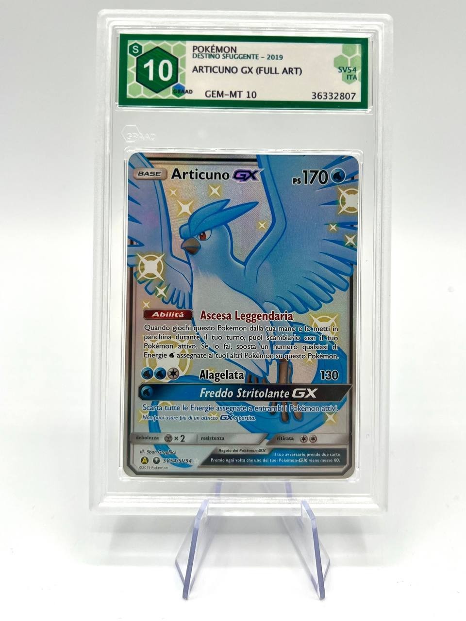 Pokemon Card Articuno GX sv54/sv94 DS Italian Escaping Destiny Set GRADE 10