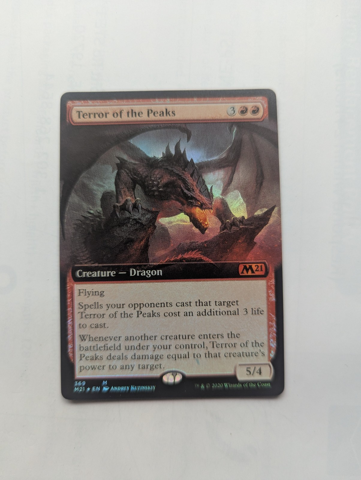 Terror of the Peaks (Extended Art) Core Set 2021 Foil