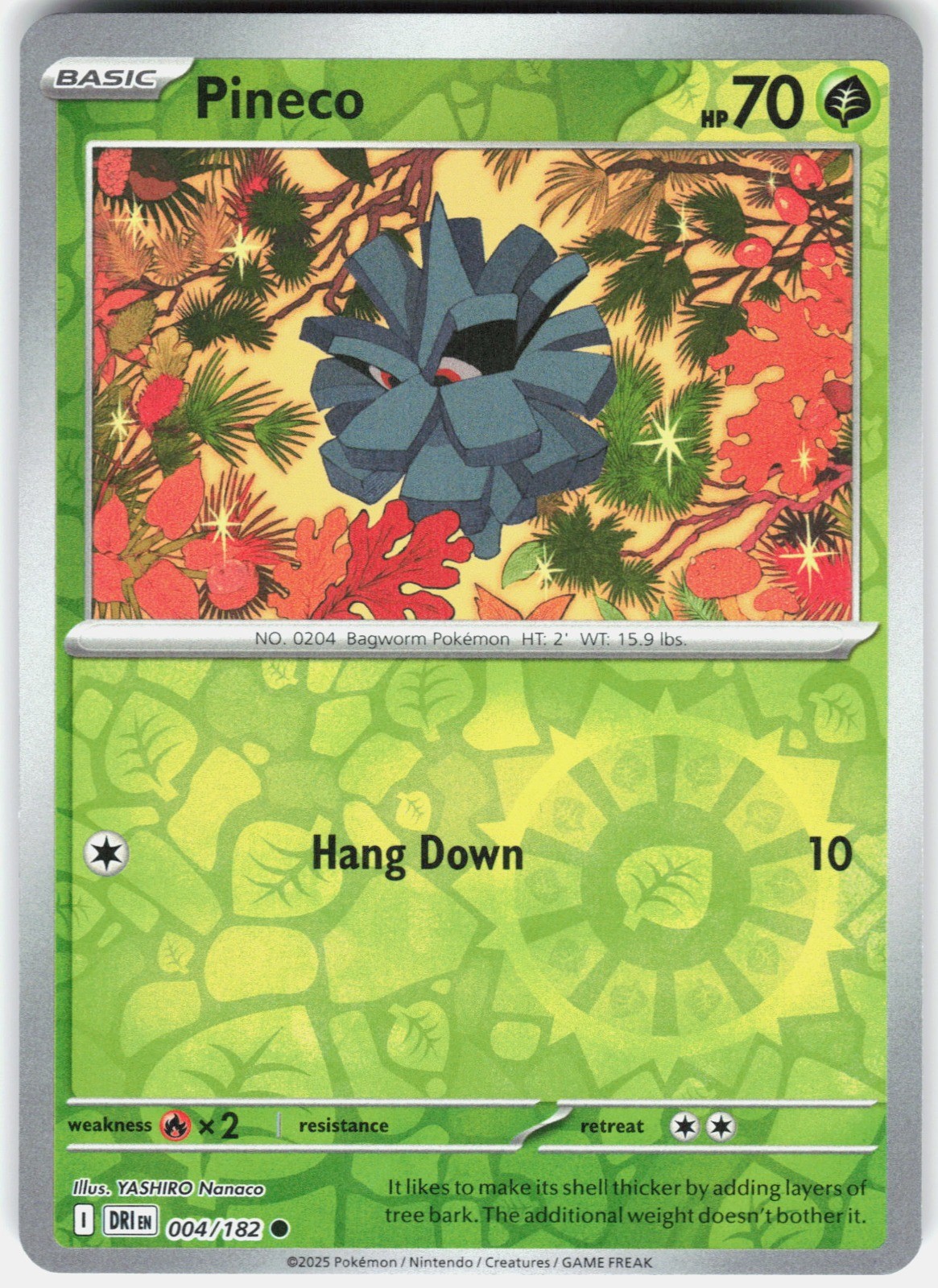 Pineco Reverse Holo SV10: Destined Rivals 004/182 NM YASHIRO Nanaco