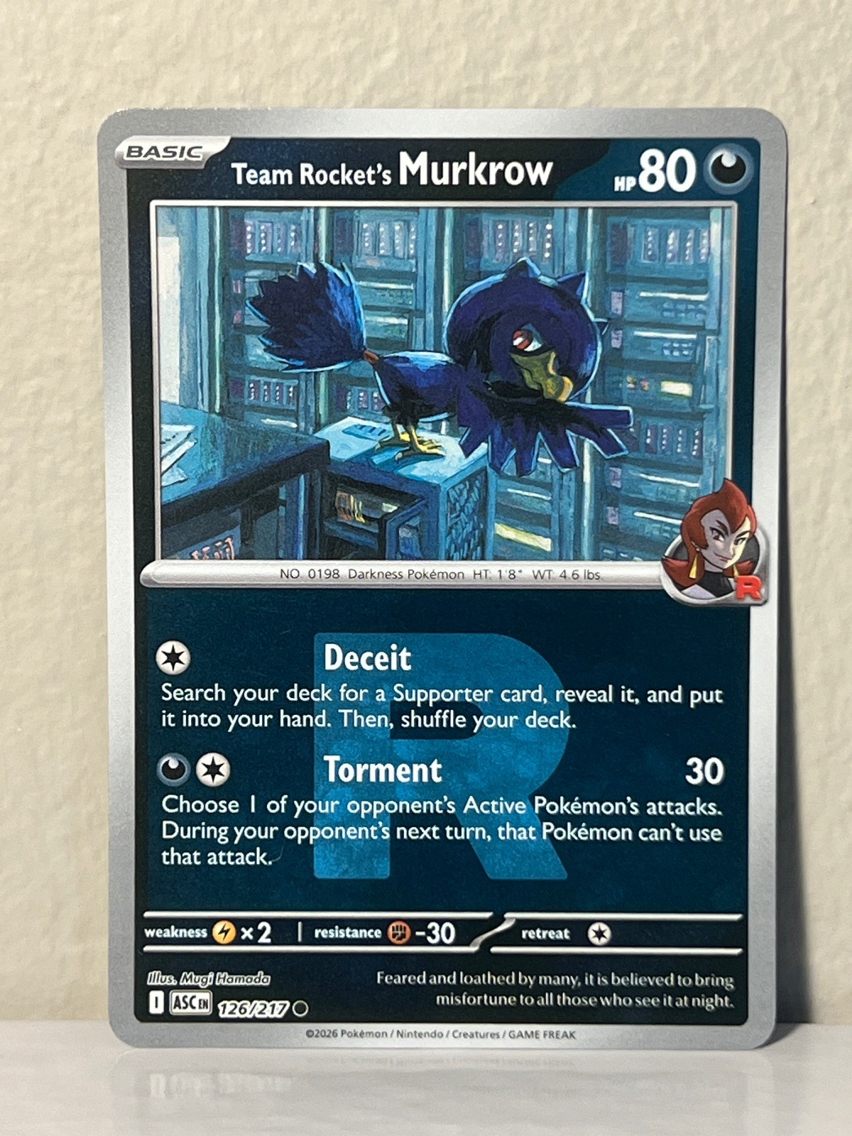 Team Rocket’s Murkrow (Team Rocket) 126/217 Ascended Heroes Pokemon Reverse Holo