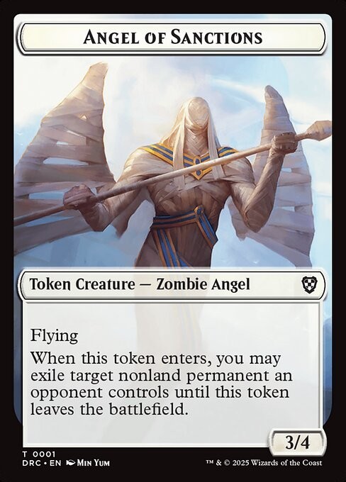 (x4) Angel of Sanctions – Zombie 0001-0003 Set of Double Sided Token DRC MTG NM