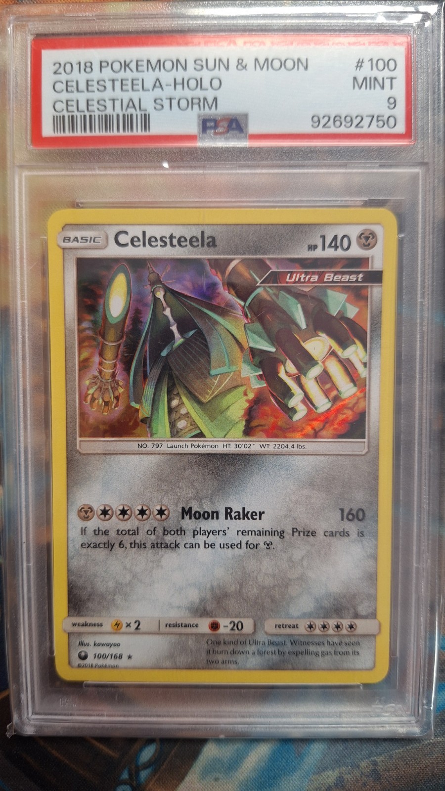 PSA 9 – Pokémon (2018) EN Celestial Storm – Celesteela #100/168