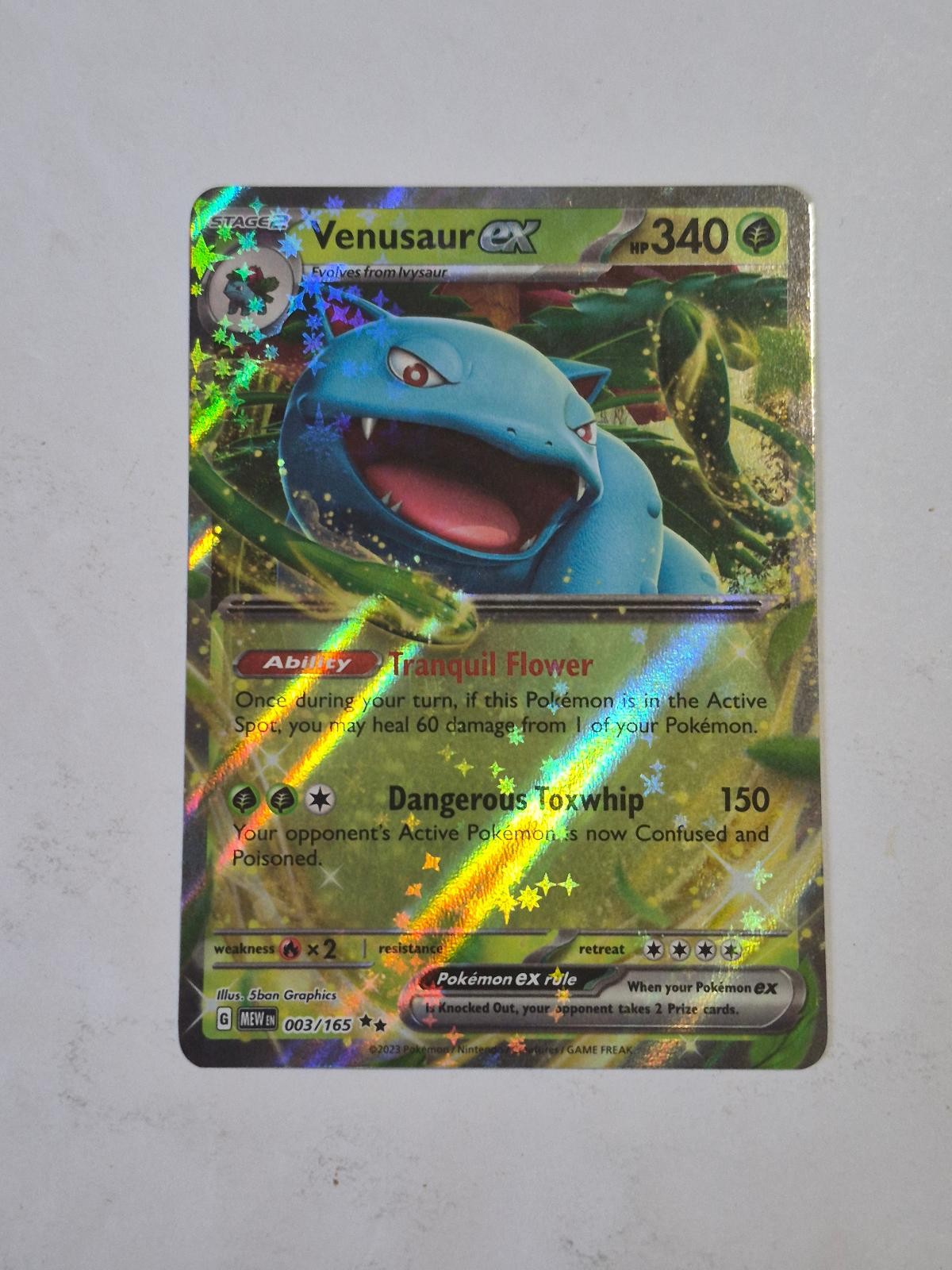Venusaur ex 003/165 Double Rare 151 Pokemon Holo Near Mint