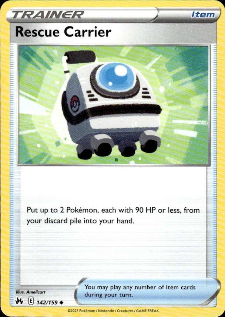 Rescue Carrier 142/159 Crown Zenith UC NM Amelicart Pokemon