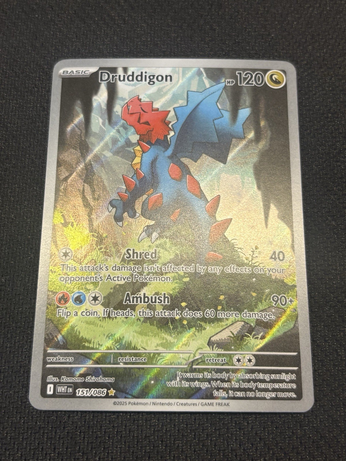 Pokémon TCG White Flare Druddigon Illustration Card 151/086 M/Nm Condition