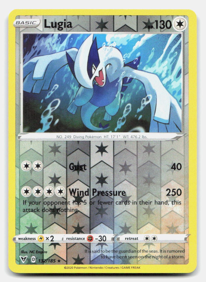 Lugia 132/185 Rare Vivid Voltage Pokemon Reverse Holo NM