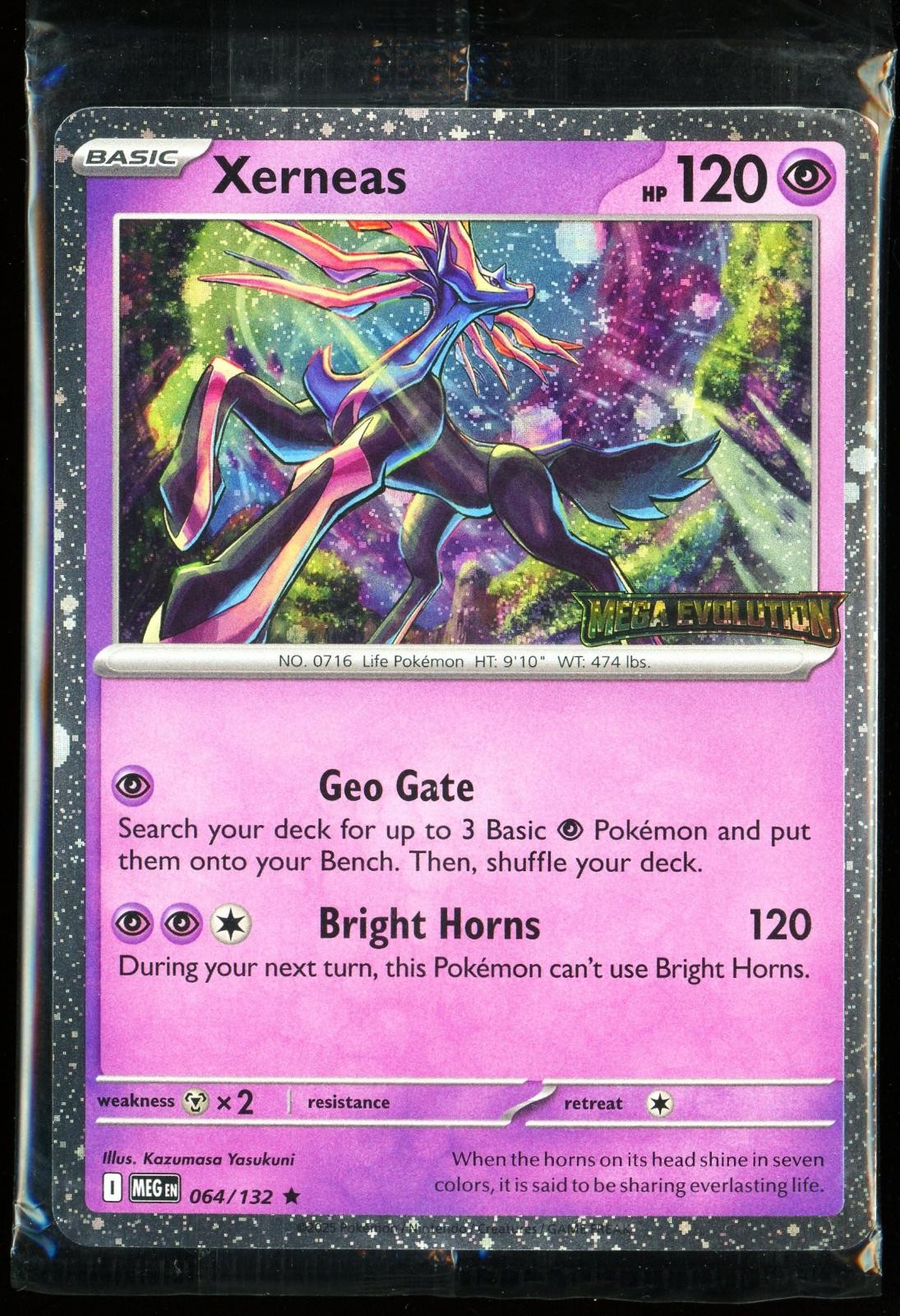Pokemon Card Mega Evolution Xerneas Bestbuy Promo 064/132 Holo STAMPED