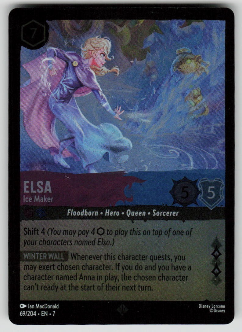 Elsa – Ice Maker Cold Foil Super Rare Archazia’s Island 69/204 Lorcana NM