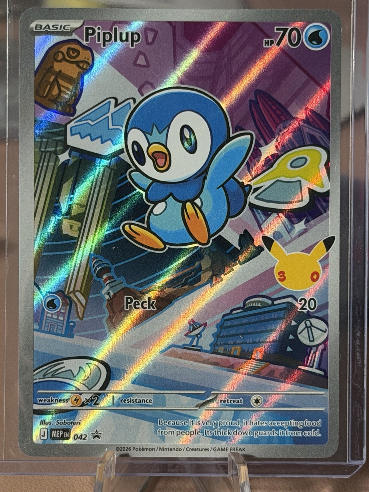 Pokémon Piplup 042 – First Partners Promo – Full Art Holo – AWESOME