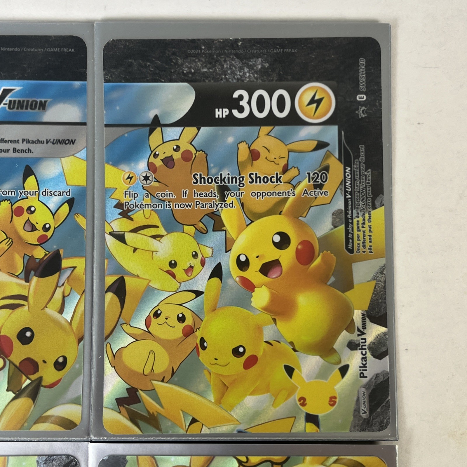 Pikachu v Union 25th Anniversary Collectible Card Set 4 Cards