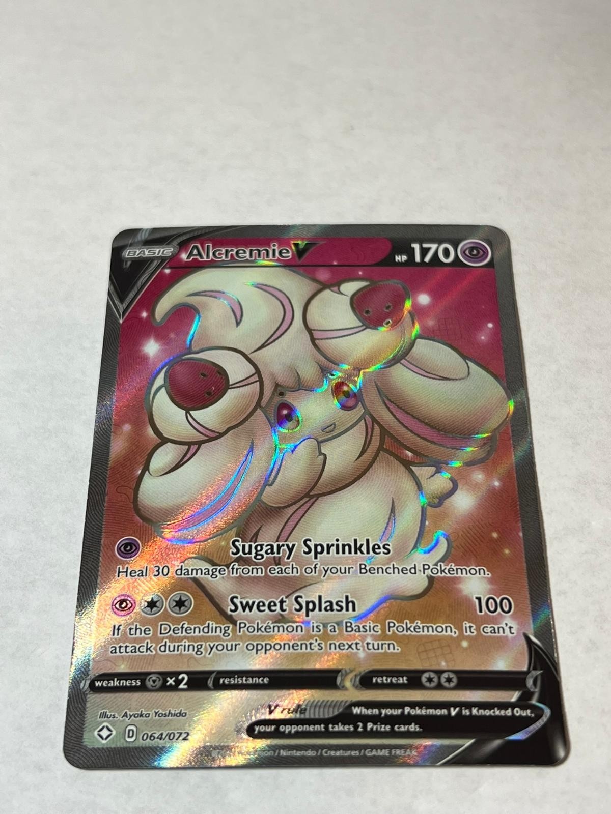 Alcremie V 064/072 Ultra Rare Shining Fates Pokemon Holo Near Mint