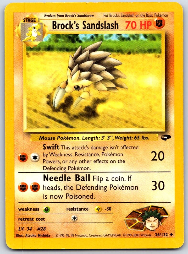 Brock’s Sandslash Unlimited Uncommon Gym Challenge 036/132 MP
