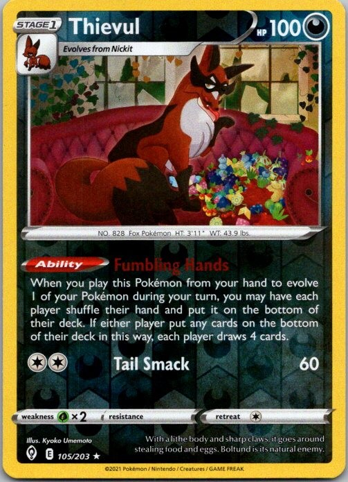 Thievul Rare SWSH07: Evolving Skies 105/203 NM