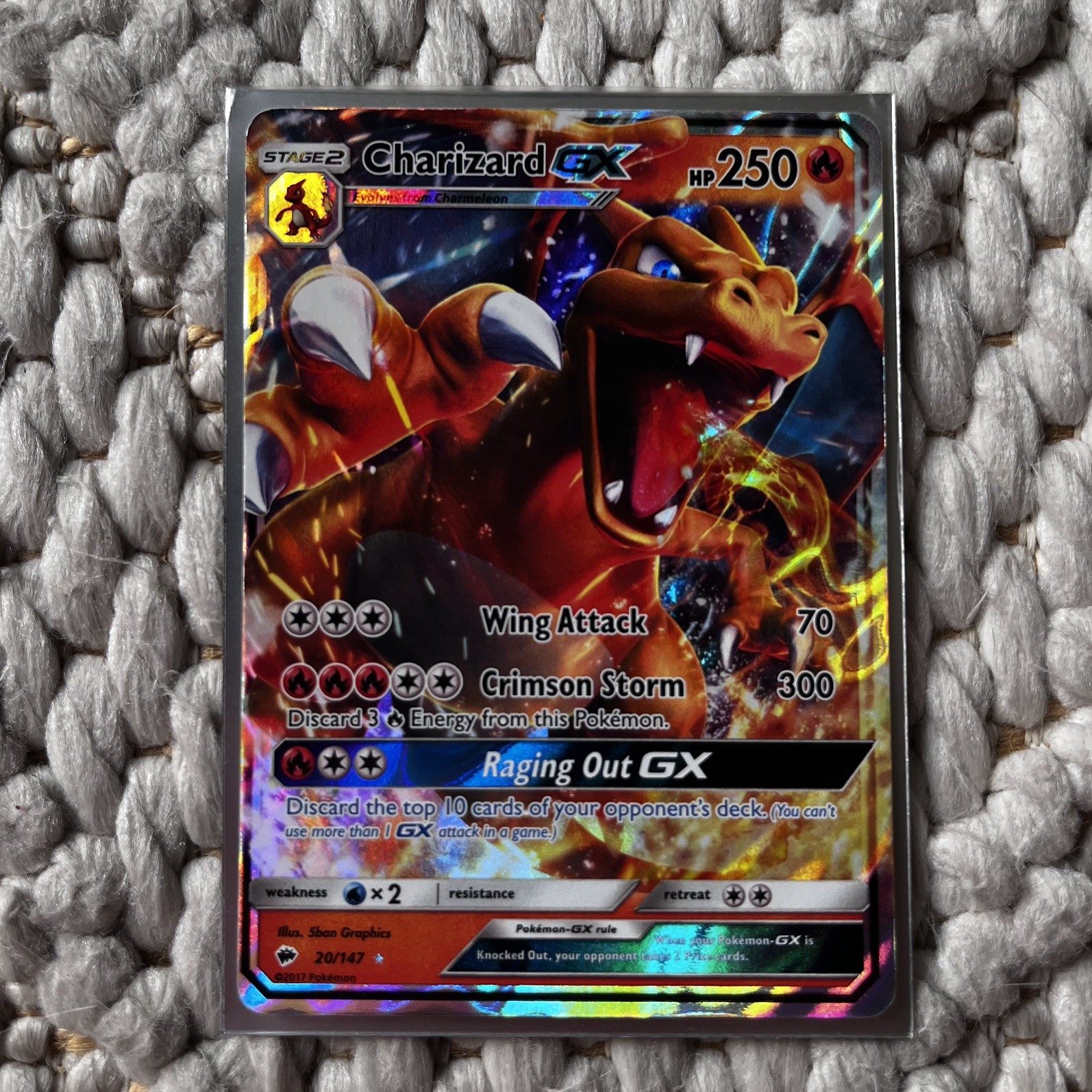 Charizard GX 20/147 LP+ Sun and Moon Burning Shadows 2017 Holo Pokemon TCG