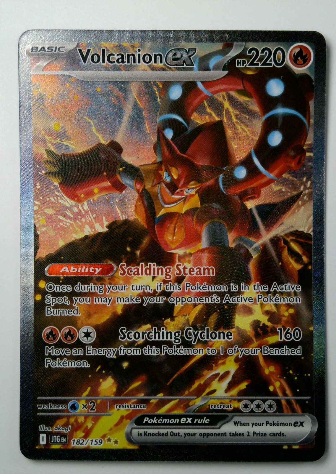 Volcanion EX 182/159 Journey Together SIR Holo Pokemon Card – Near Mint