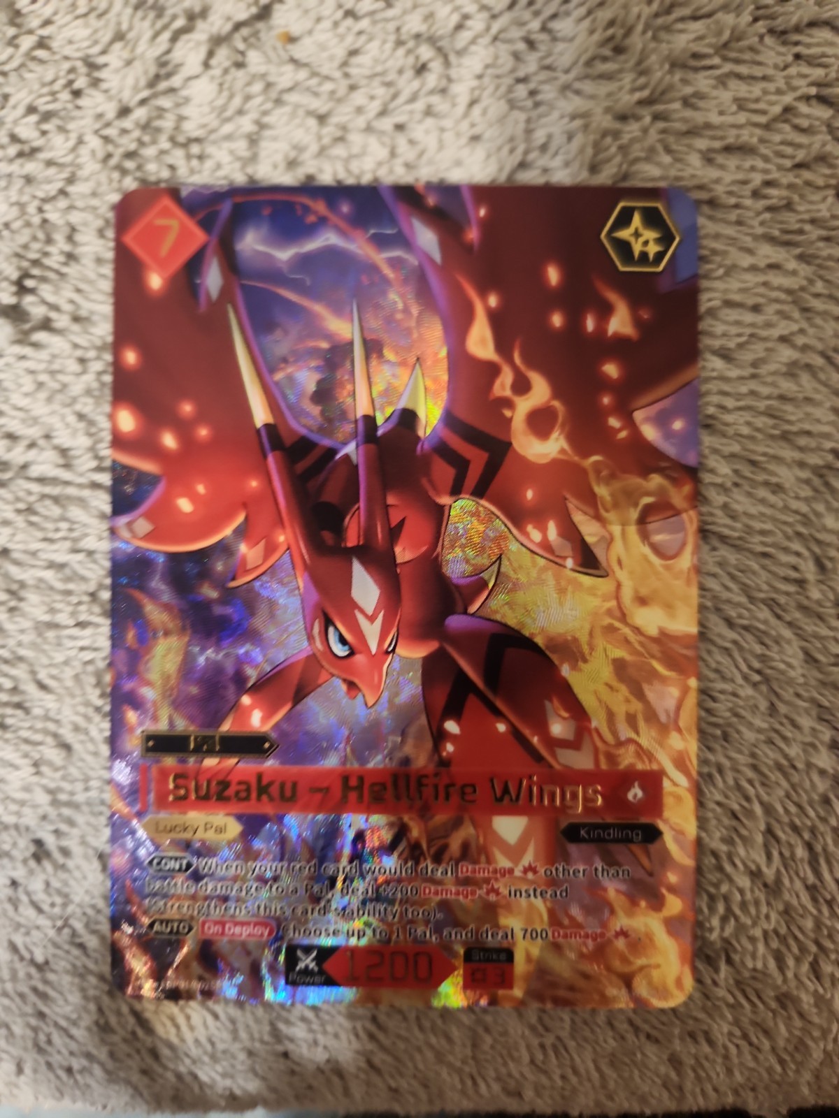 PALWORLD TCG Dawn Of Palpagos SUZAKU – HELLFIRE WINGS SP Foil Card EBP01-002 SP