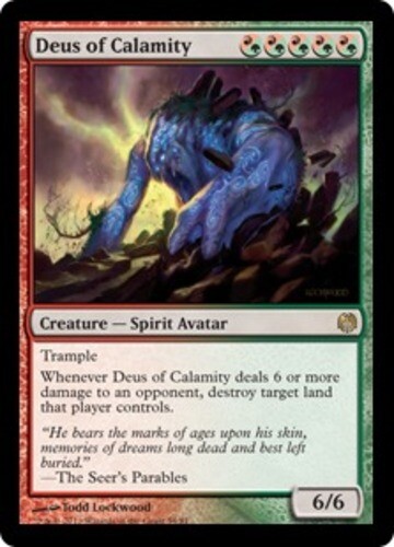 1 x Deus of Calamity – Duel Decks: Heroes vs Monsters – Moderate Play – MTG