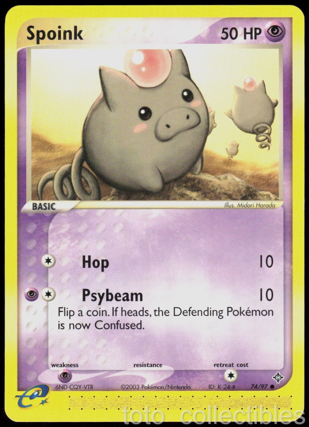 Spoink 74/97 Common Dragon Pokemon Moderately Played