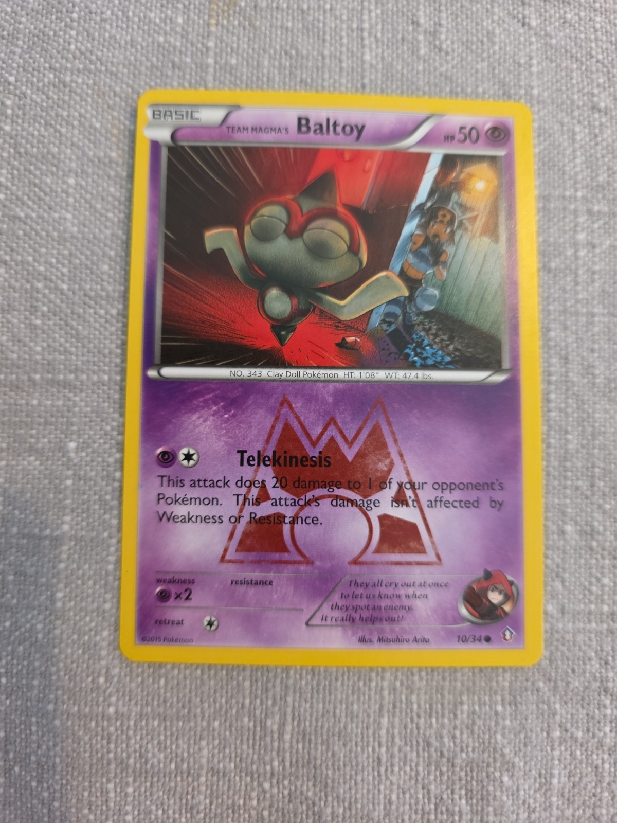 Pokemon Trading Card Game TCG Double Crisis Team Magma’s Baltoy 10/34 NM