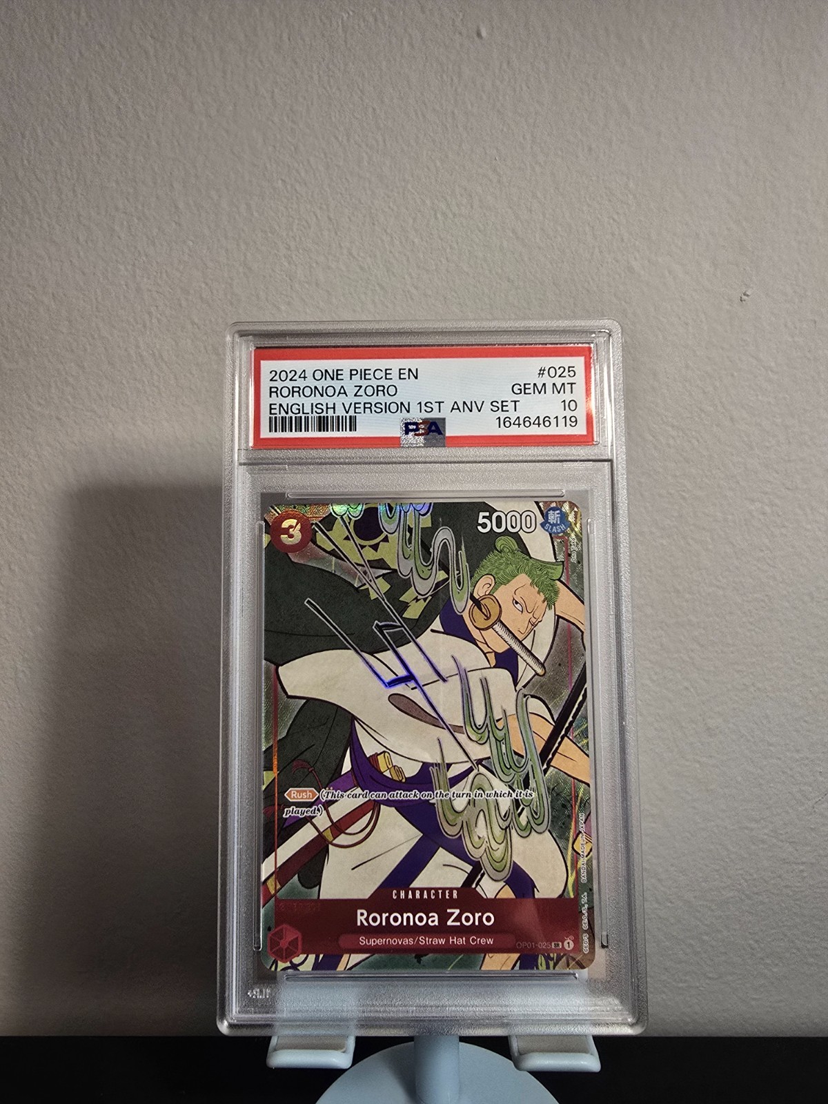 ONE PIECE 1ST ANNIVERSARY #025 RORONOA ZORO PSA 10