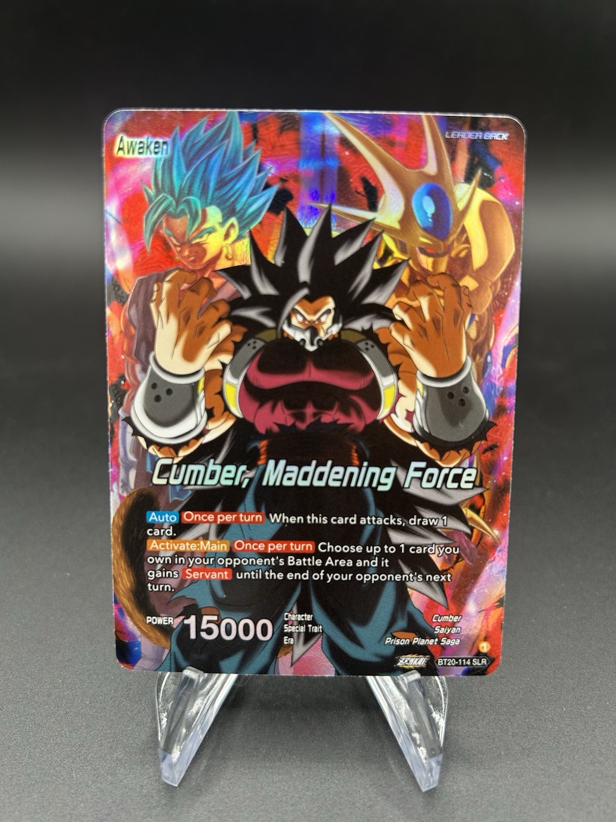 DBS Evil Saiyan Cumber Maddening Force BT20-114 SLR Alt Art Foil 7th Anniv NM