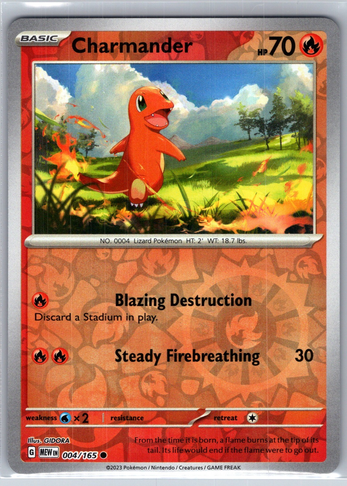Charmander – 004/165 Common Reverse Holo MEW LP