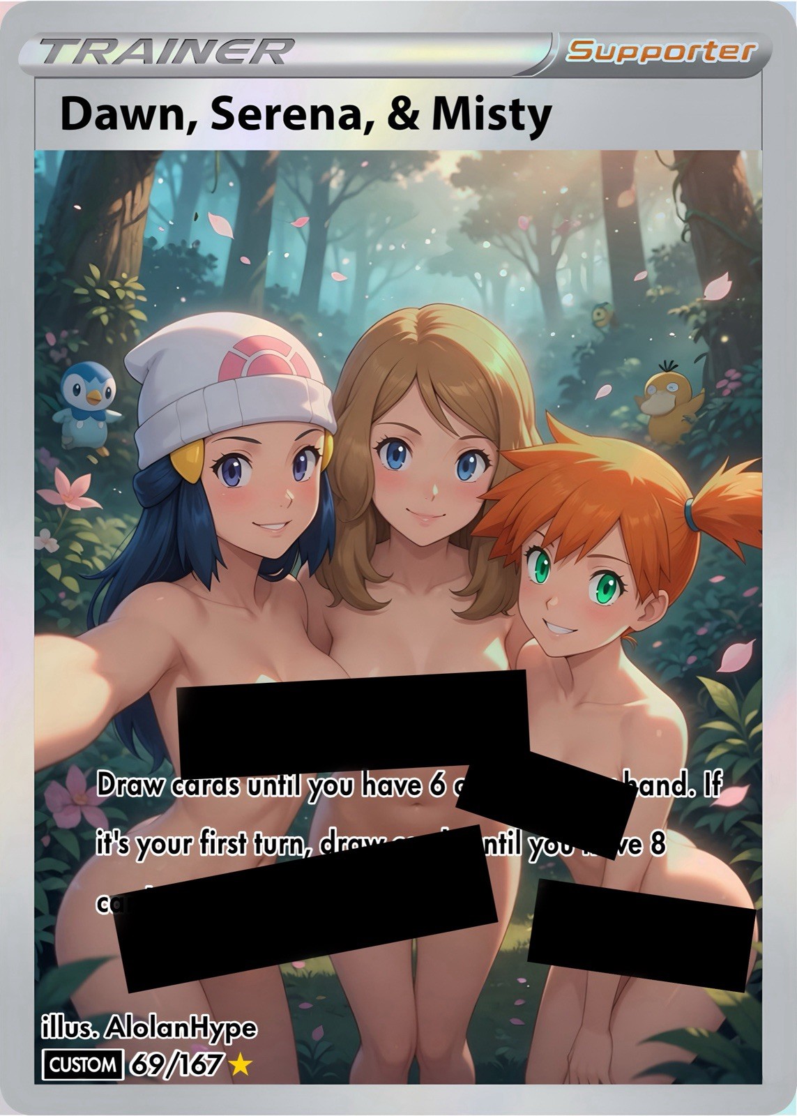 AlolanHype – Custom Spicy Waifu Trainers Collectible Card Non-TCG Pokemon Anime