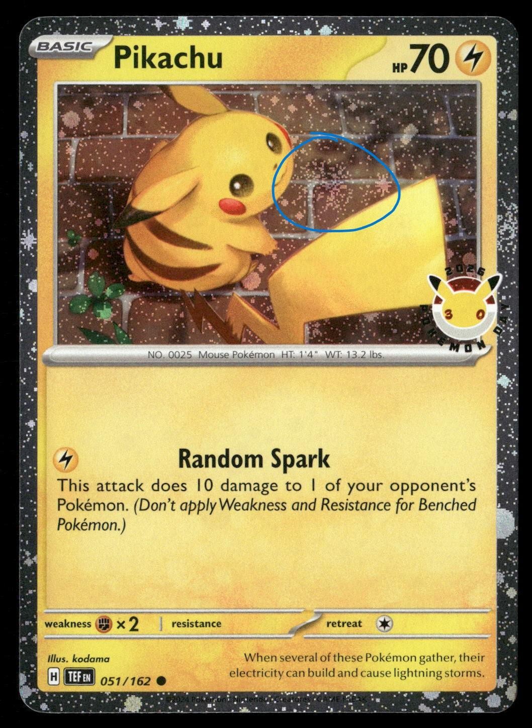 Pikachu 051/162 Pokemon Day 30th Anniversary Promo Holo Pokemon NM/M *SWIRL*