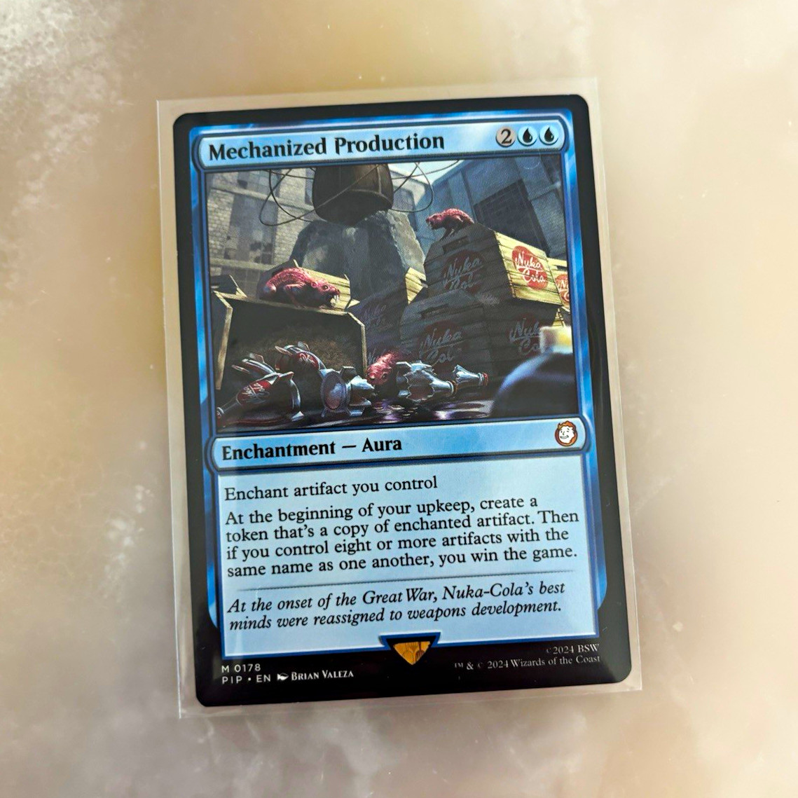 Mechanized Production #178 Universes Beyond Fallout Blue Enchantment Aura MTG EN