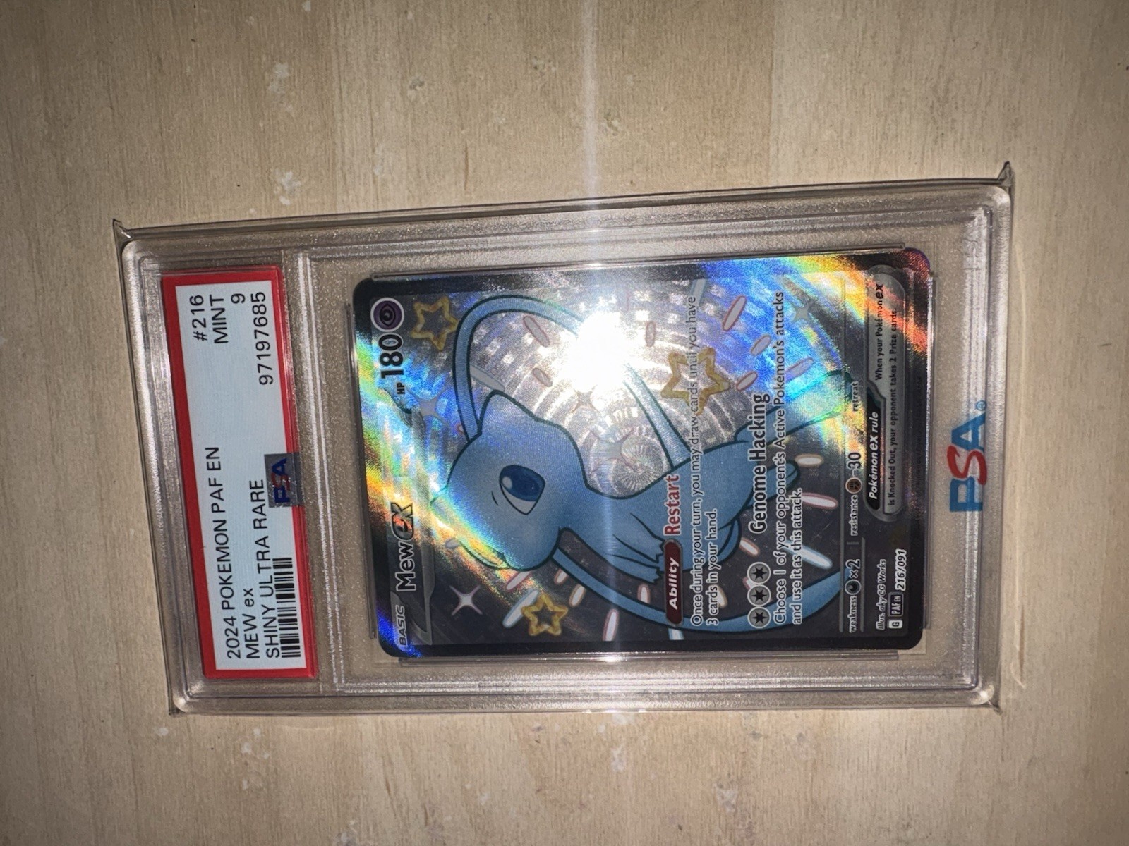 Pokémon Mew ex 216/091 SV Paldean Fates Shiny Ultra Rare Holo PSA 9