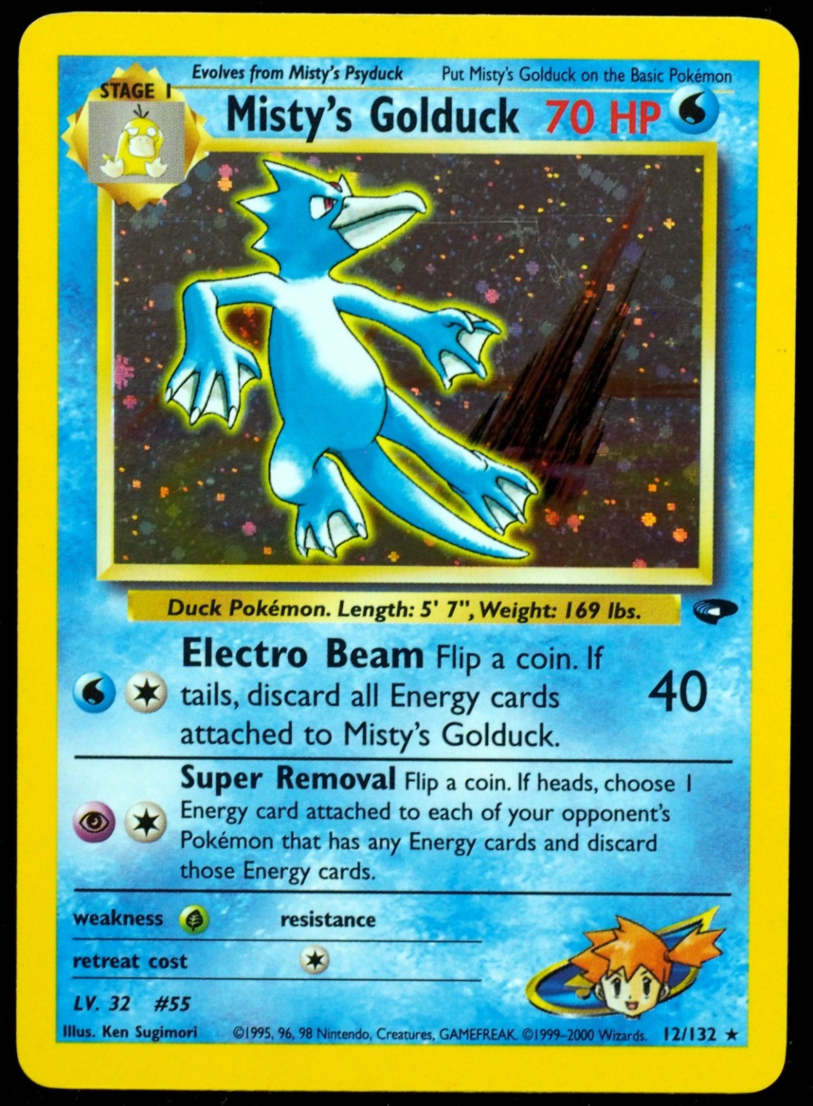 Misty’s Golduck #12/132 LP Gym Challenge Pokemon Card