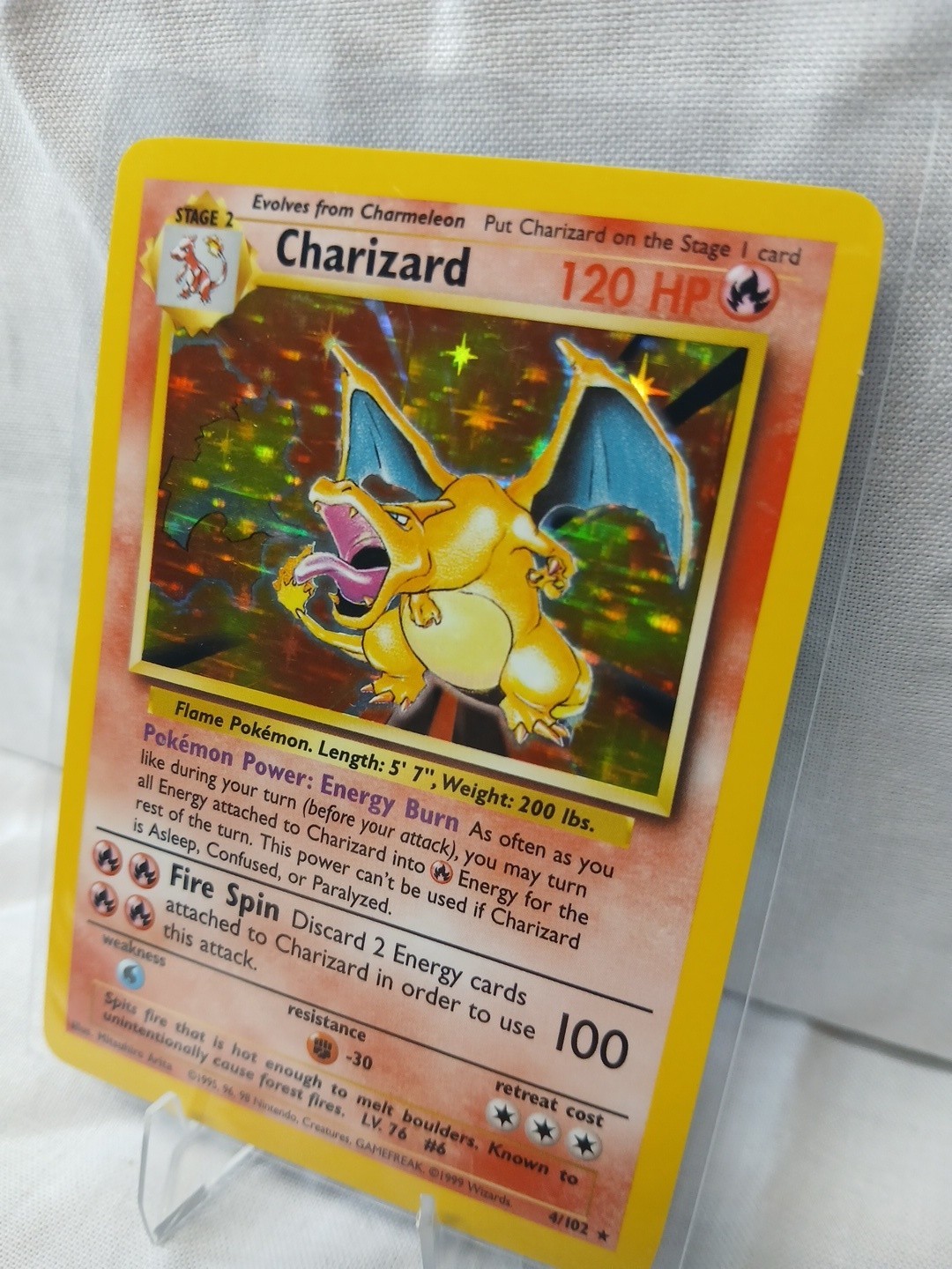 1999 Pokémon Game Charizard-Holo #4 Miscut Do Not Holder Vintage Rare Card 4/102
