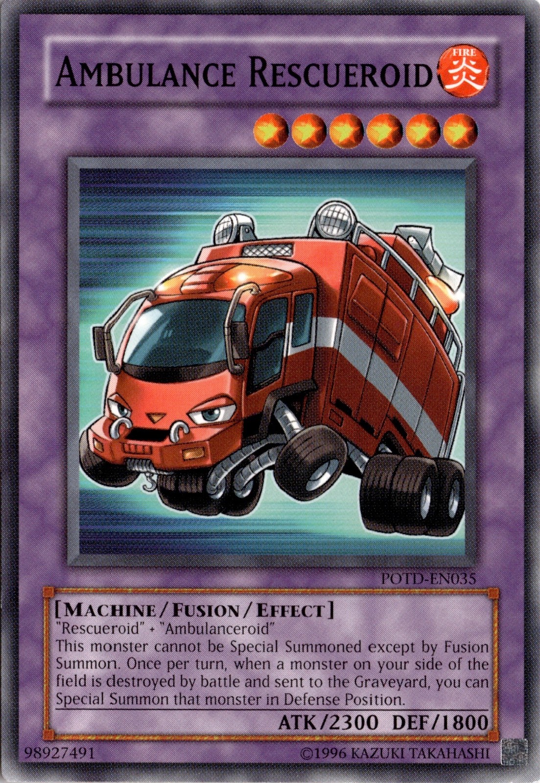 Ambulance Rescueroid Common Fusion/Effect Monster Power of the Duelist Yugioh
