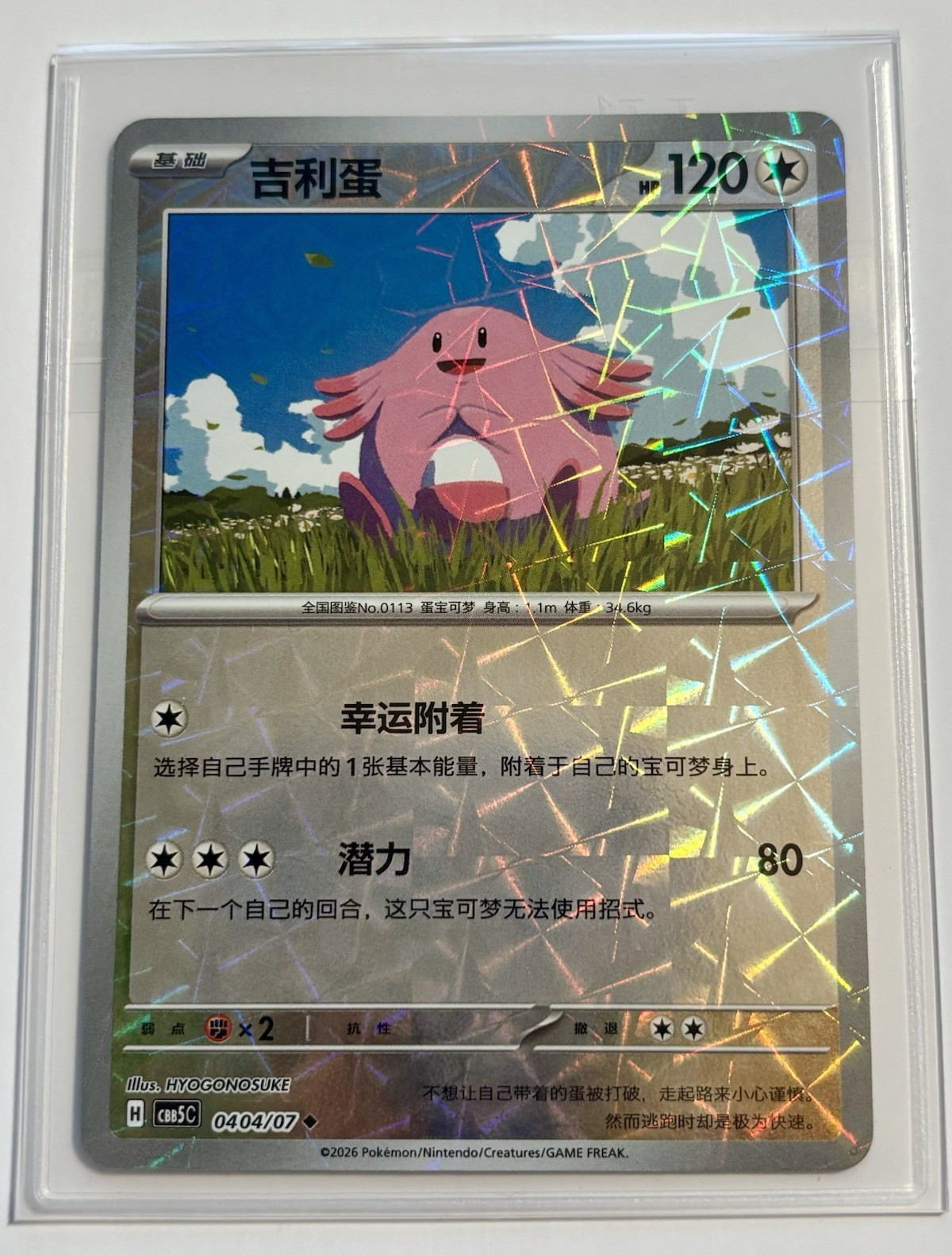 Pokémon TCG Chansey 0404/07 CBB5C Holo Simplified Chinese NM