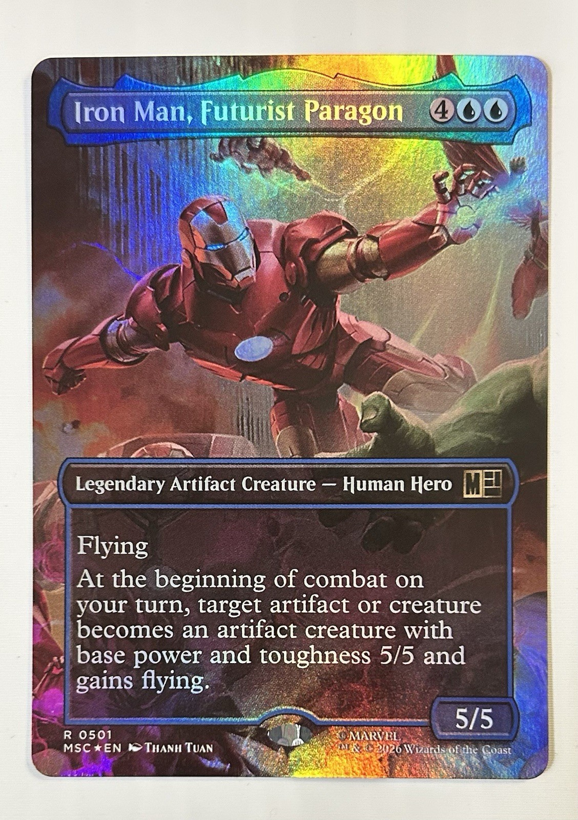Iron Man Futurist Paragon Borderless Foil 501 Marvel Super Heroes MTG