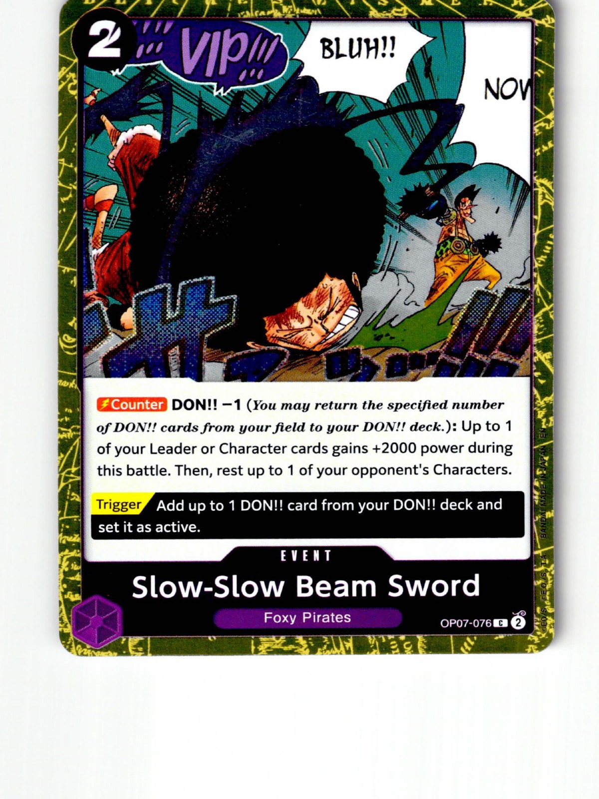 Slow-Slow Beam Sword (Pirate Foil) OP07-076 Premium Booster One Piece Foil LP