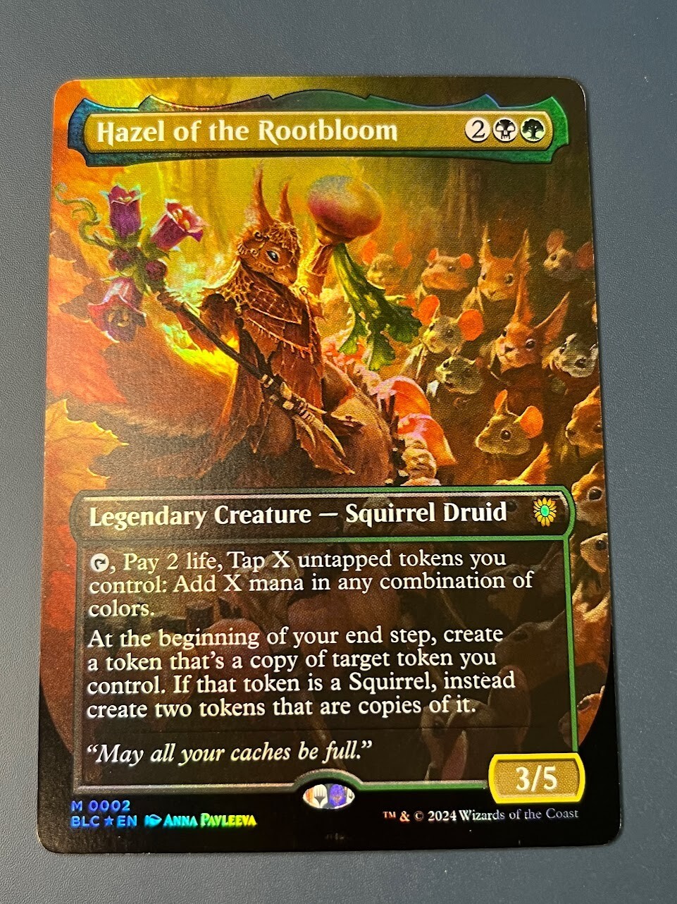 1x FOIL HAZEL OF THE ROOTBLOOM – Bloomburrow – MTG – Magic the Gathering