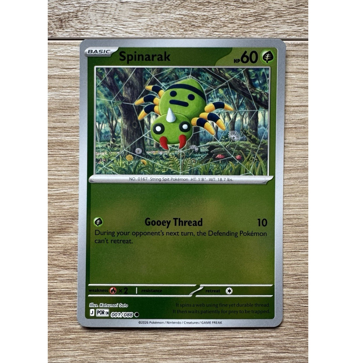 Pokémon Spinarak 001/088 – ME03: Perfect Order Common Reverse Holo Card NM