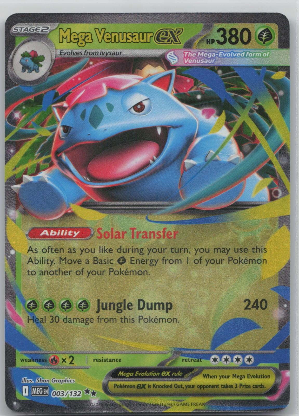 Mega Venusaur ex 003/132 Double Rare Mega Evolution Pokemon Holo Near Mint