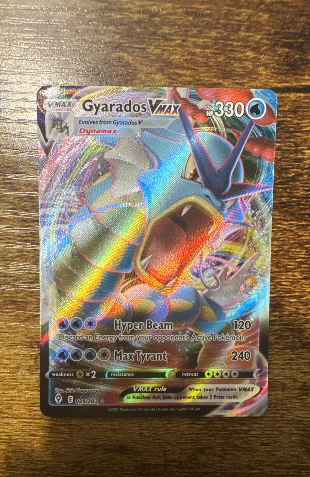 Gyarados VMAX 029/203 SWSH07: Evolving Skies Holo