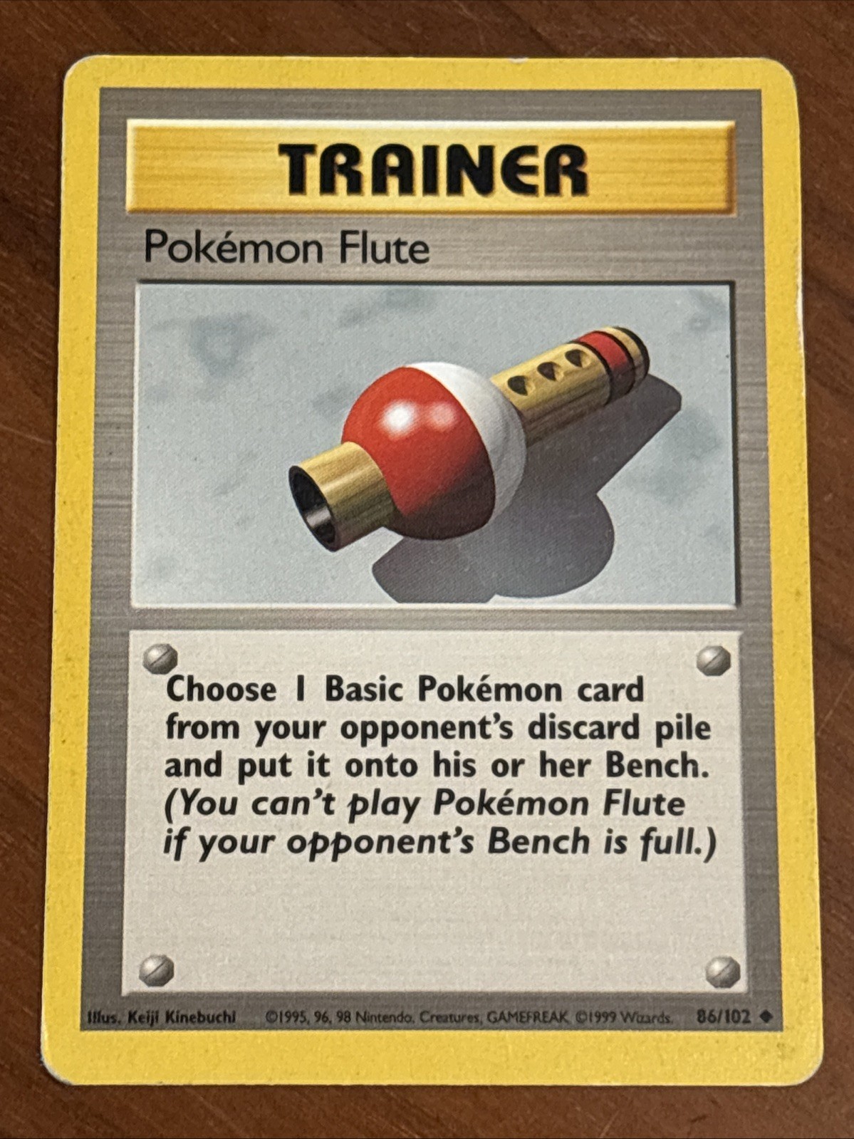 Pokemon Flute 86/102 Base Set Regular Uncommon Trainer 1999 MP