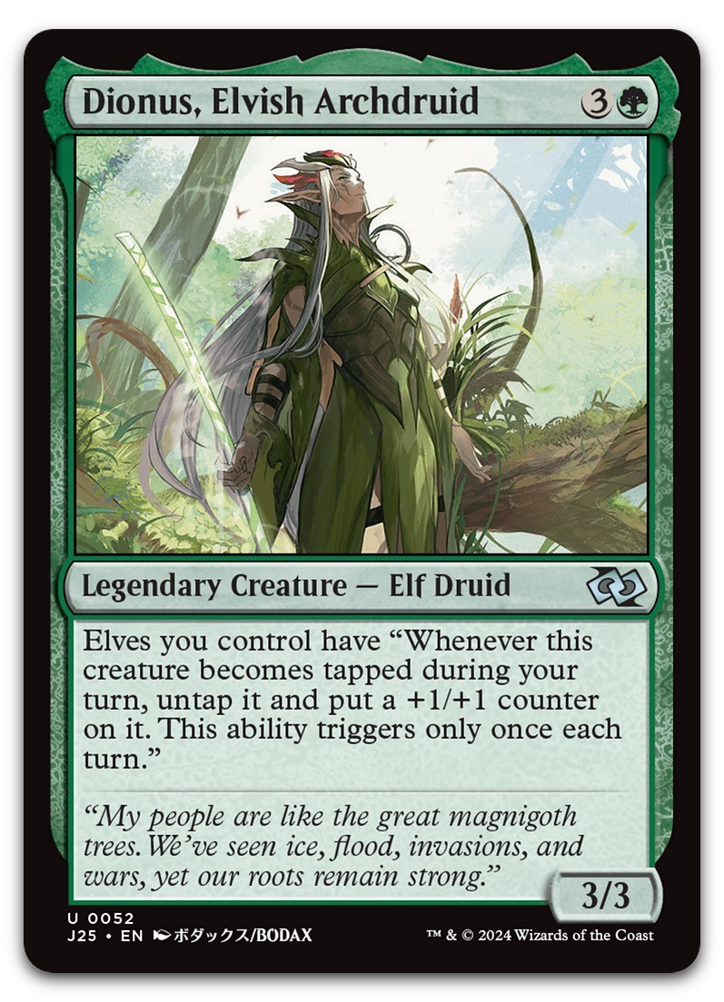 Dionus, Elvish Archdruid (Anime) #52 (NM) Foundations Jumpstart J25 Magic MTG
