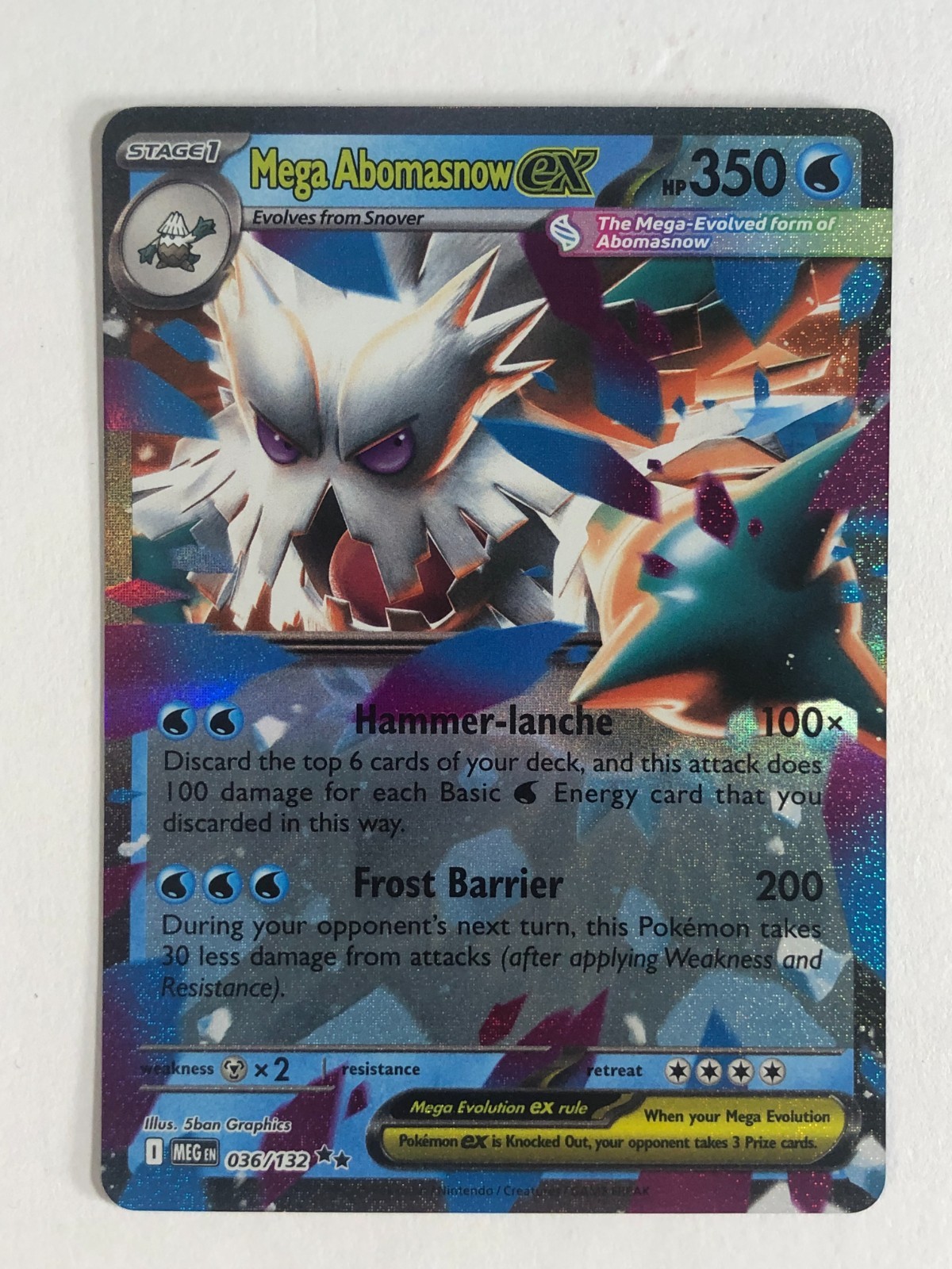 Pokemon TCG Mega Evolutions Abomasnow EX 036/132 Near Mint